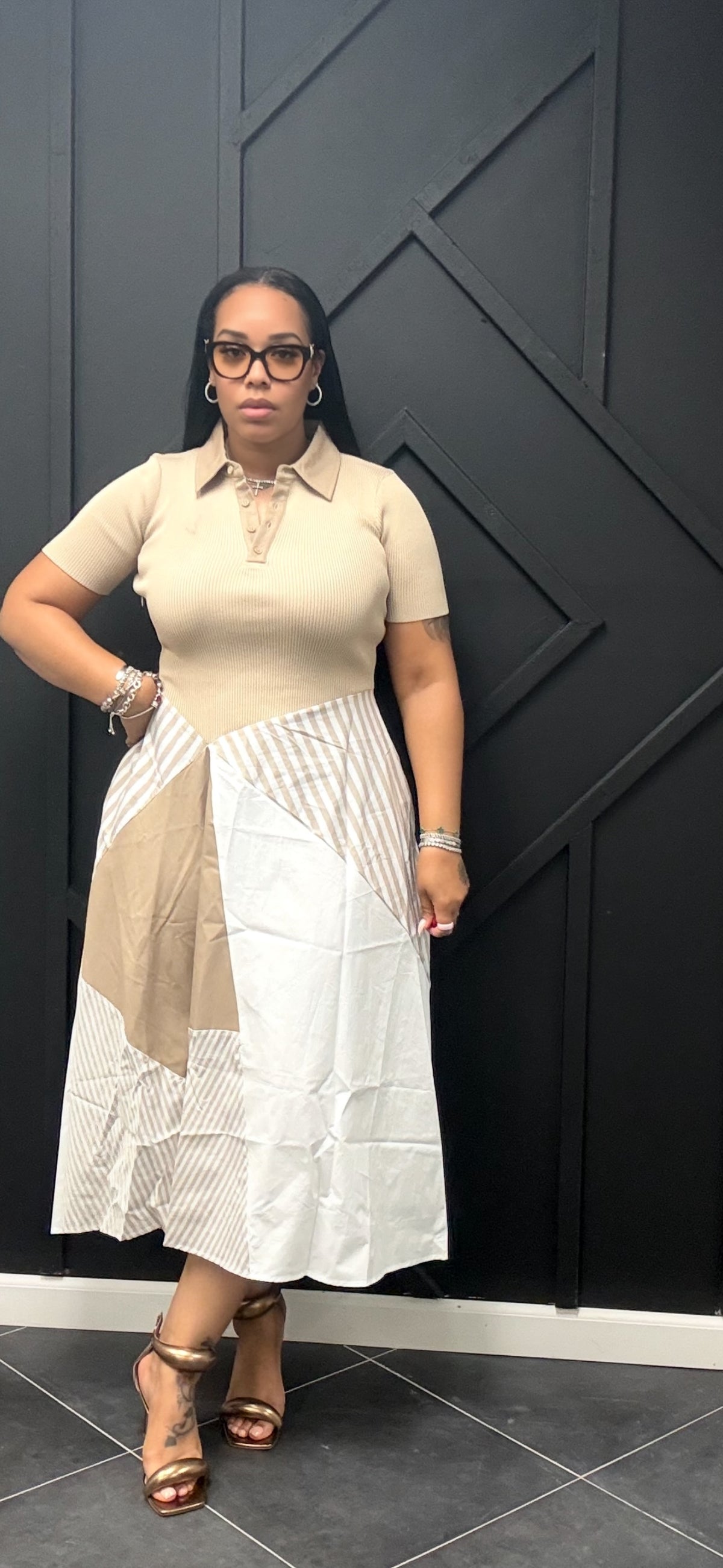 Striped Midi Dress