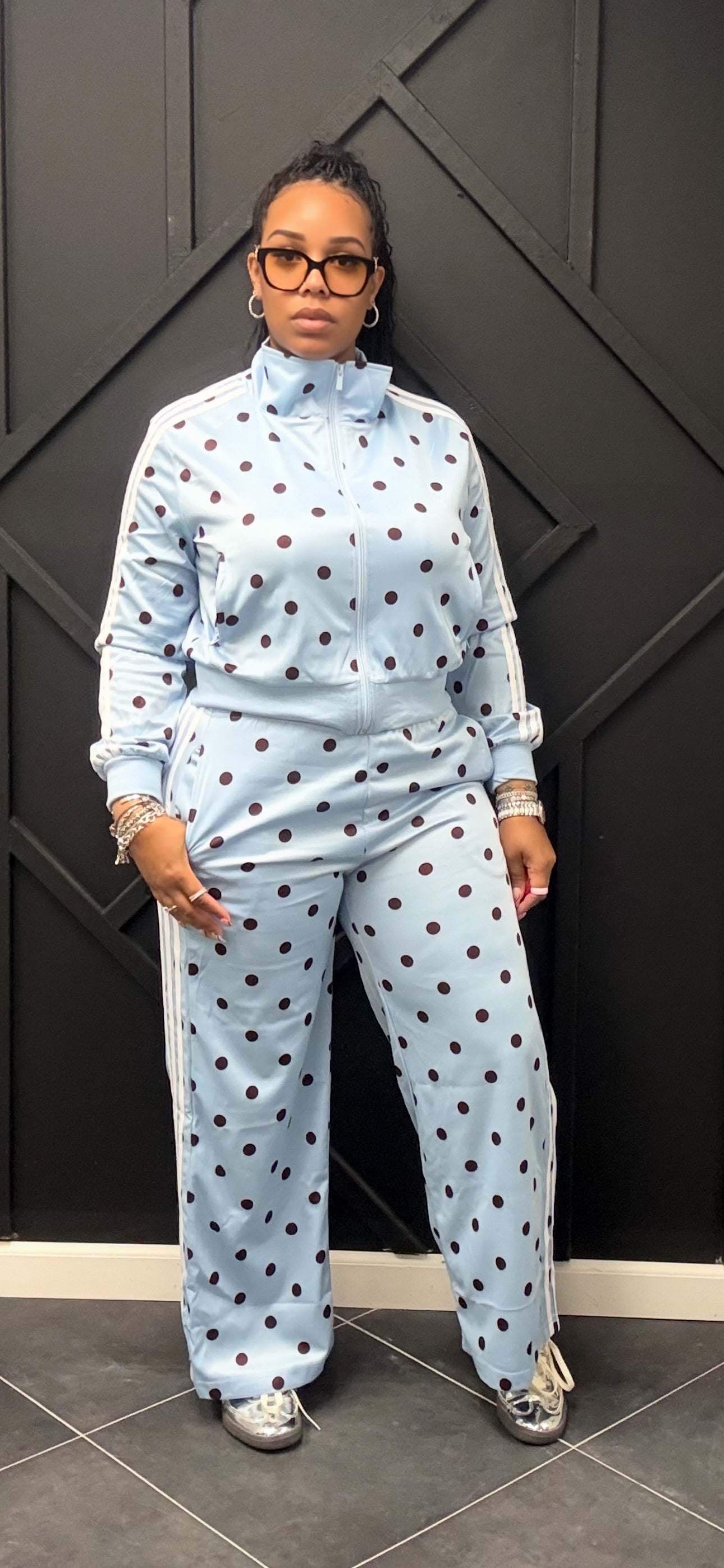 Blue Polka Dot Strip Set