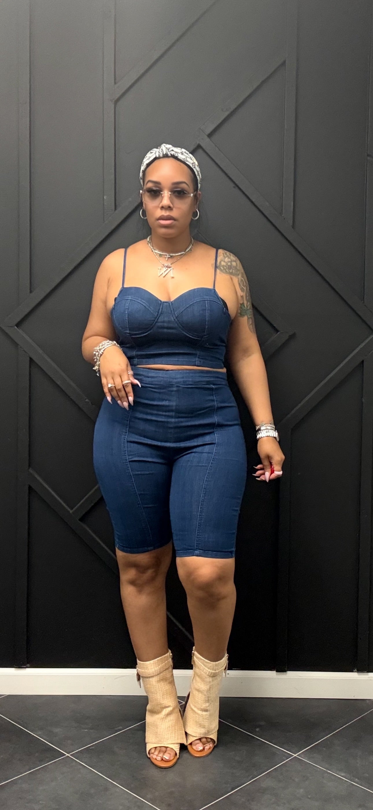 Denim Biker Set