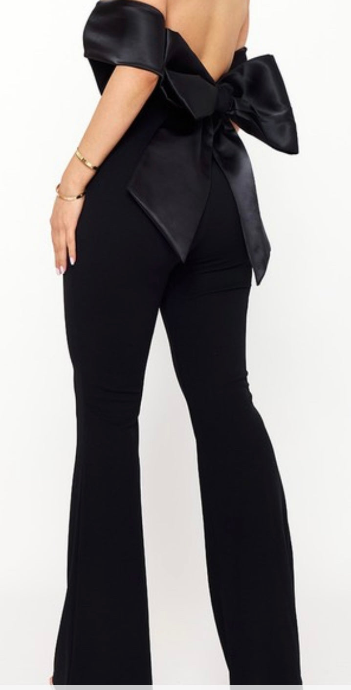 Satin Low Bow Jumpsuit