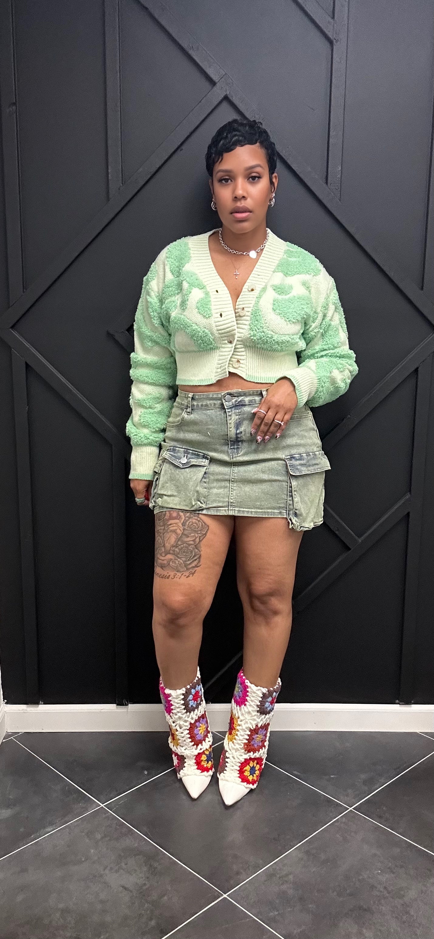 Mint Swirl Cardigan