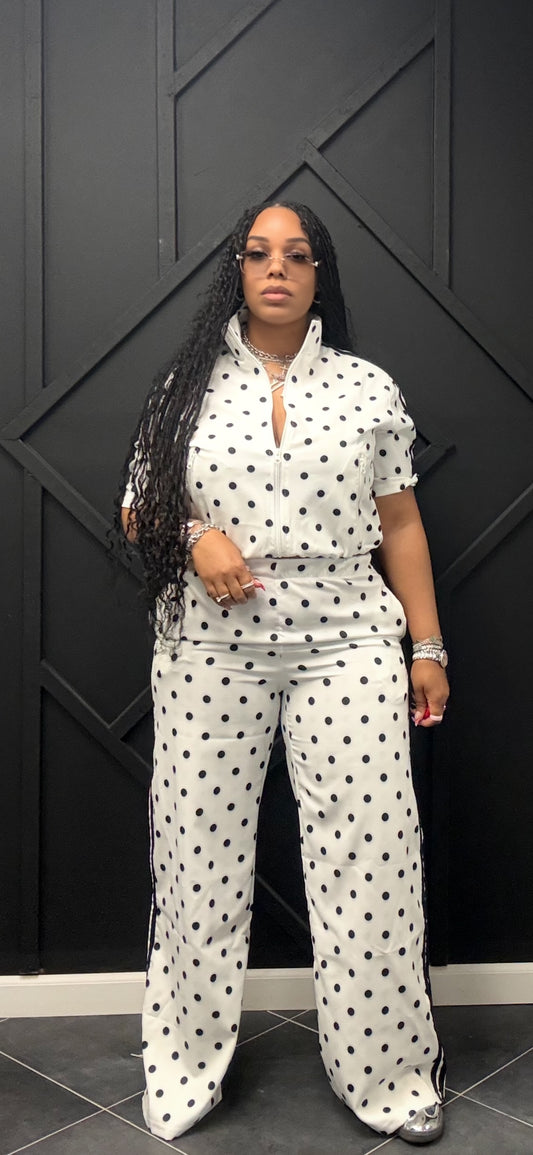 Polka Dot Strip Tracksuit