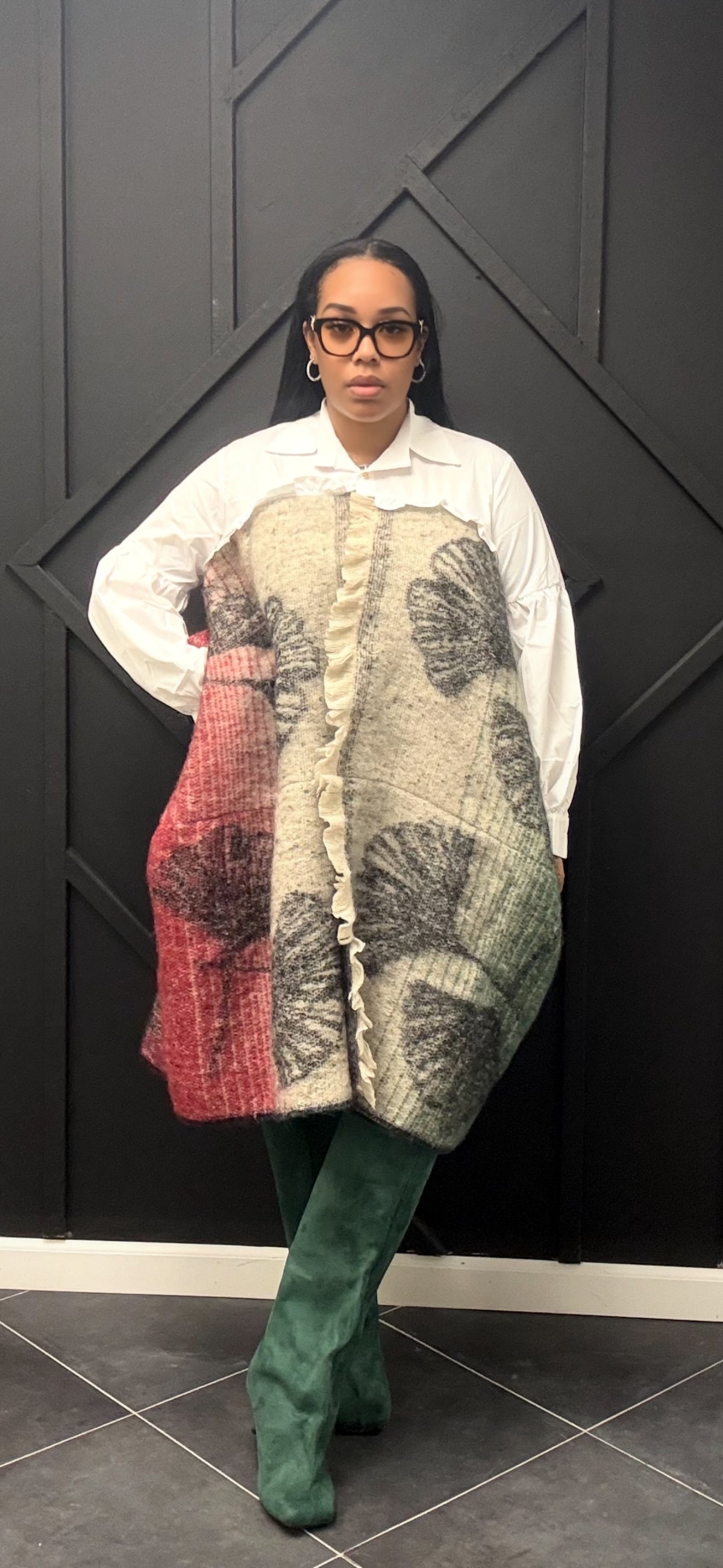 Oversized Open Front Top