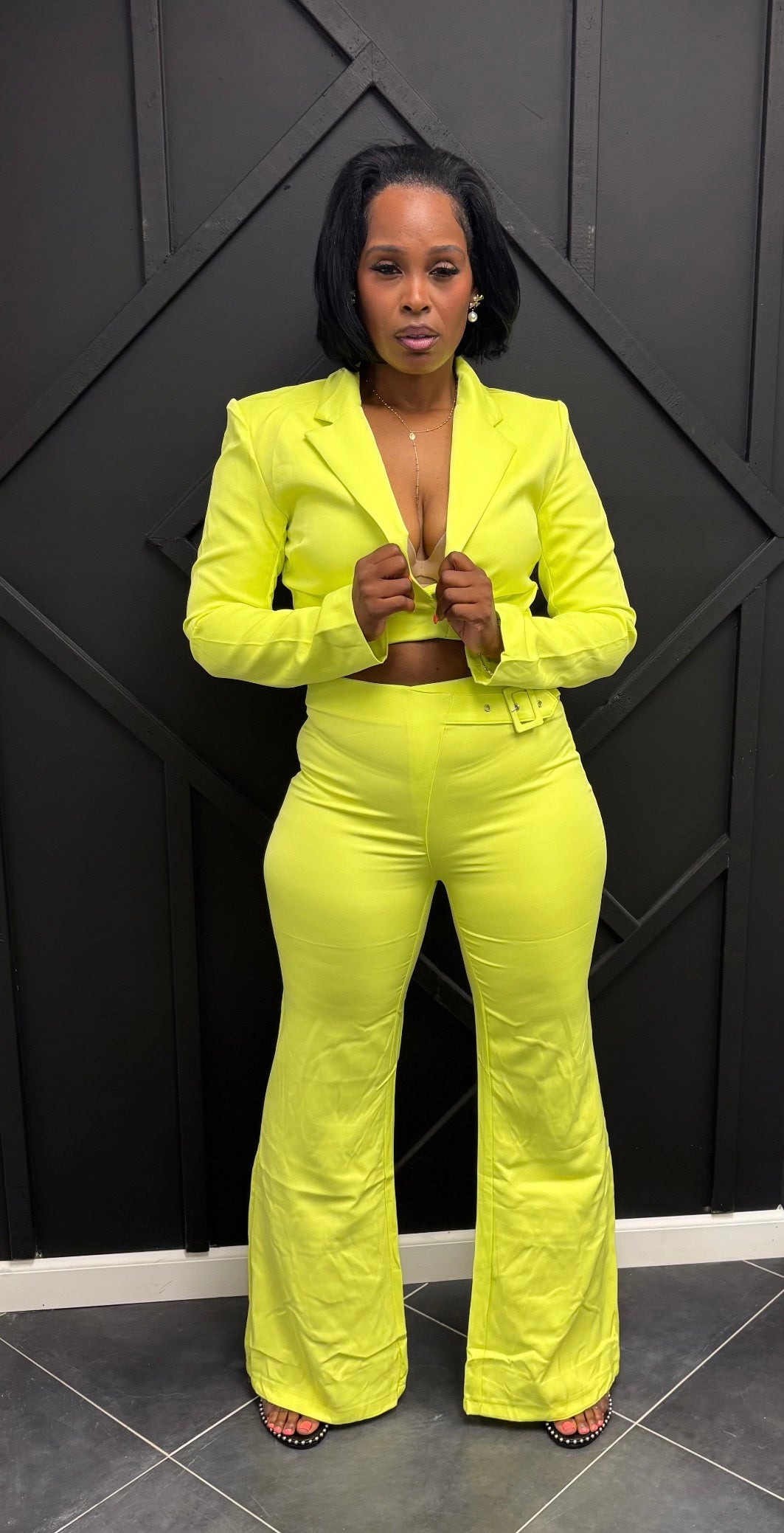 Crop Blazer Pants Set