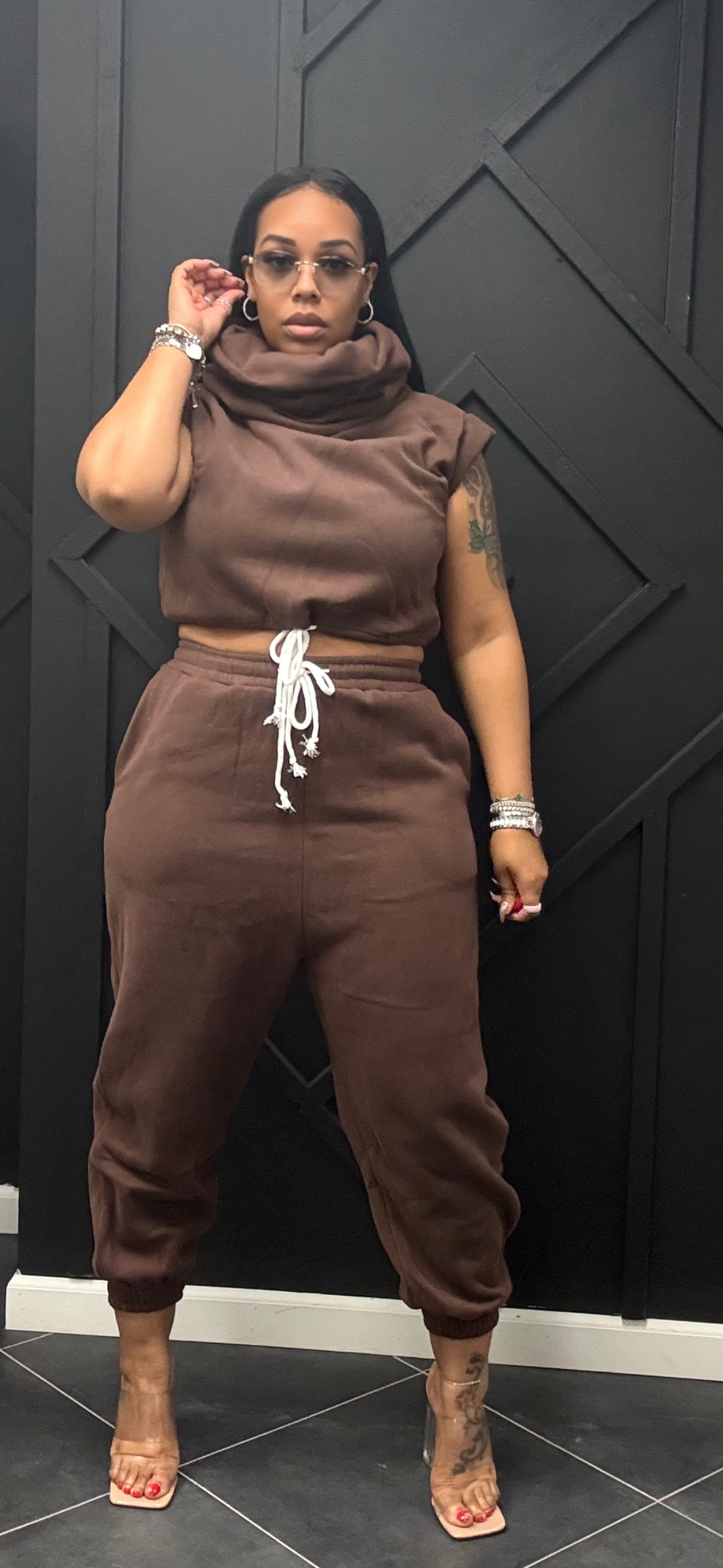 High Neck Jogger Set