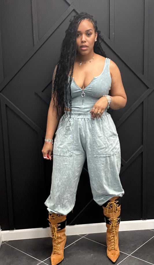 Lace Back Jogger Set
