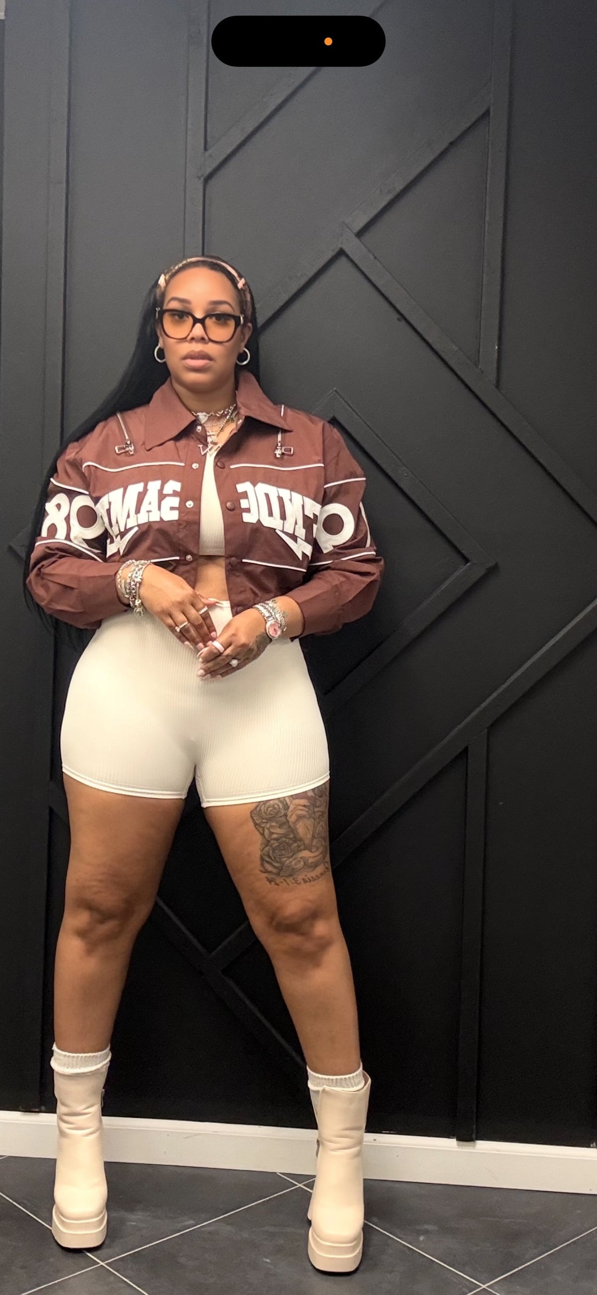 Faux Leather Crop Jacket