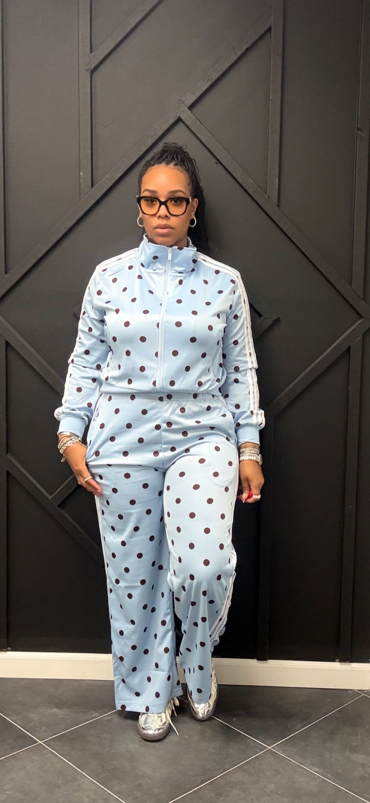 Blue Polka Dot Strip Set