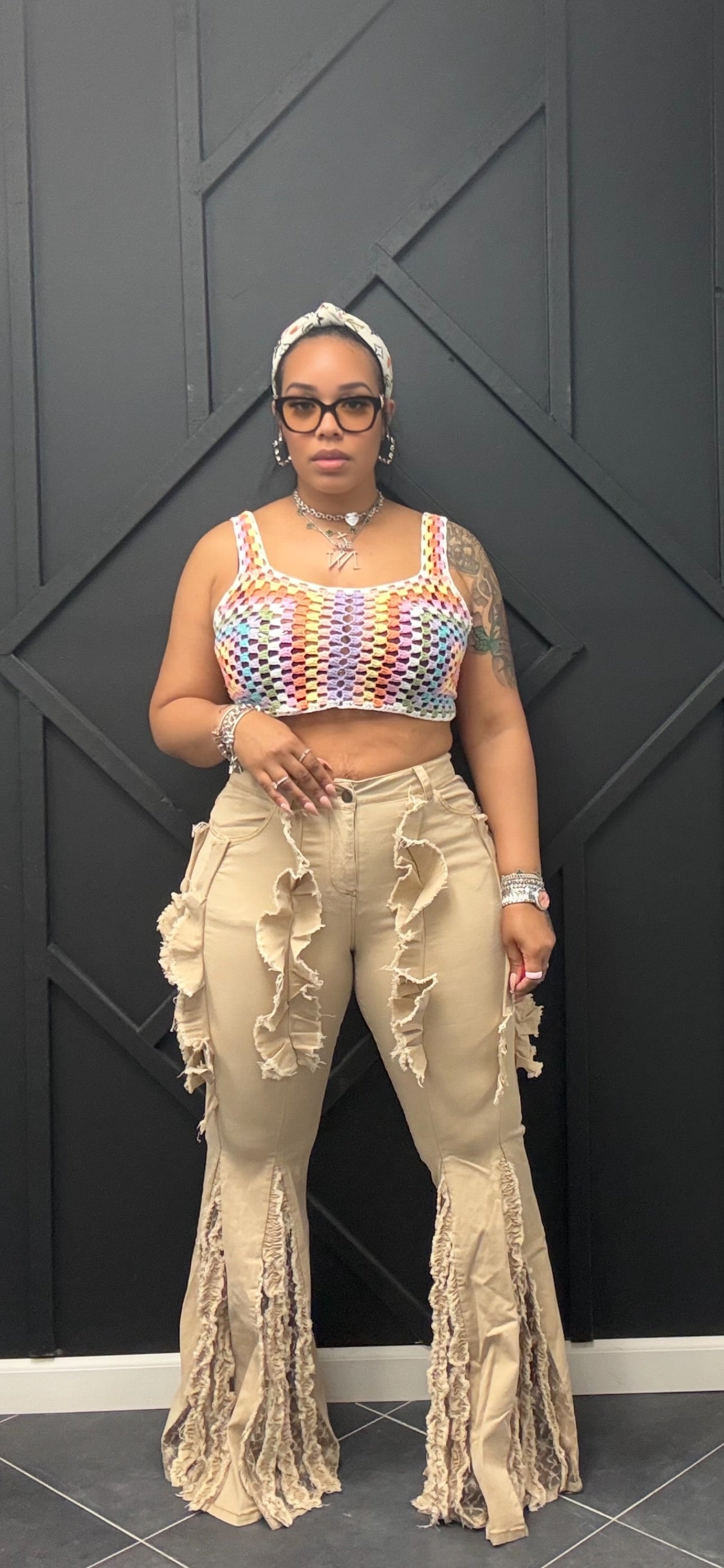 Ruffle Flare Pants