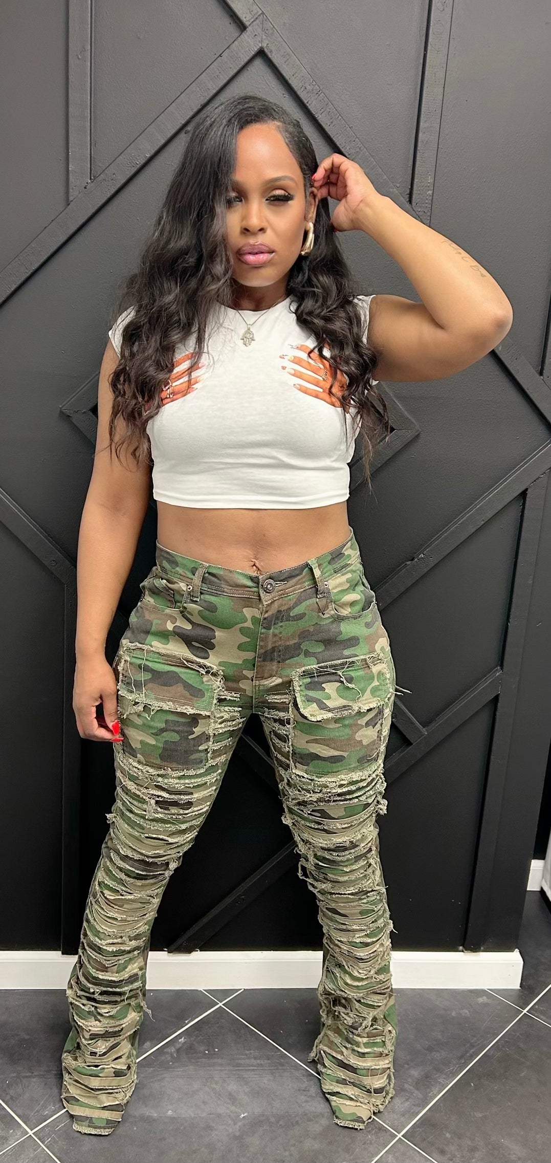 Stacked Camo Pants