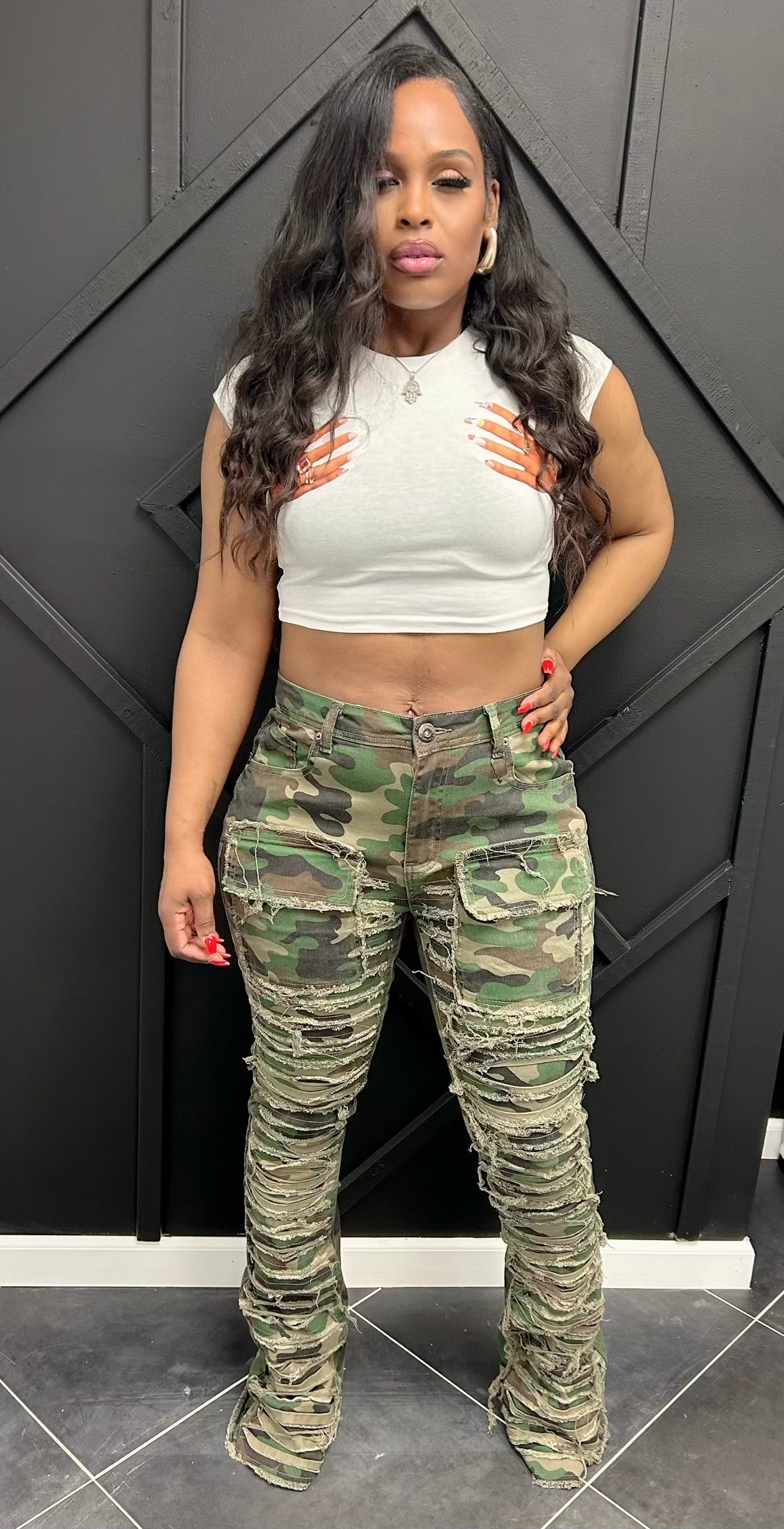 Stacked Camo Pants