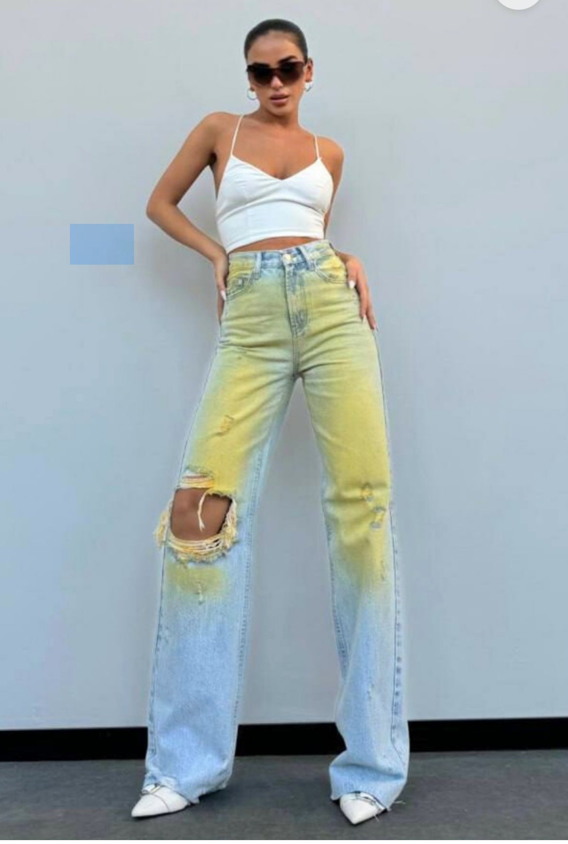 Yellow vintage denim