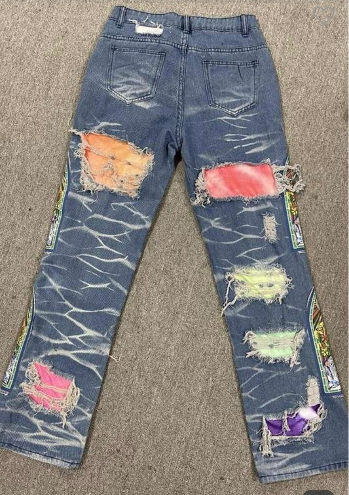 Graphic Ripped Jeans