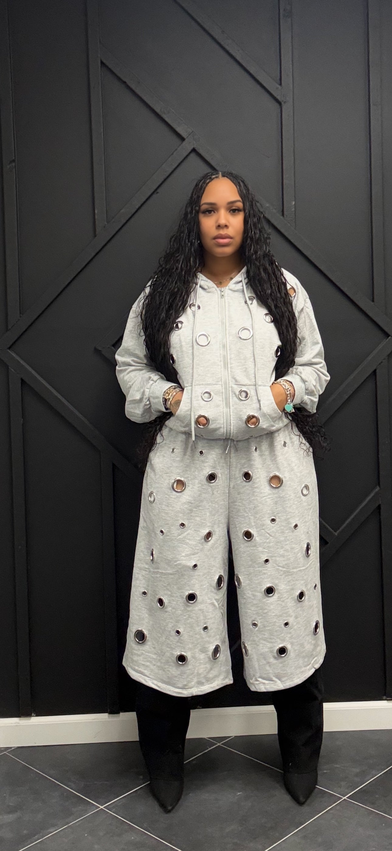 Ring Embellish Jort Set