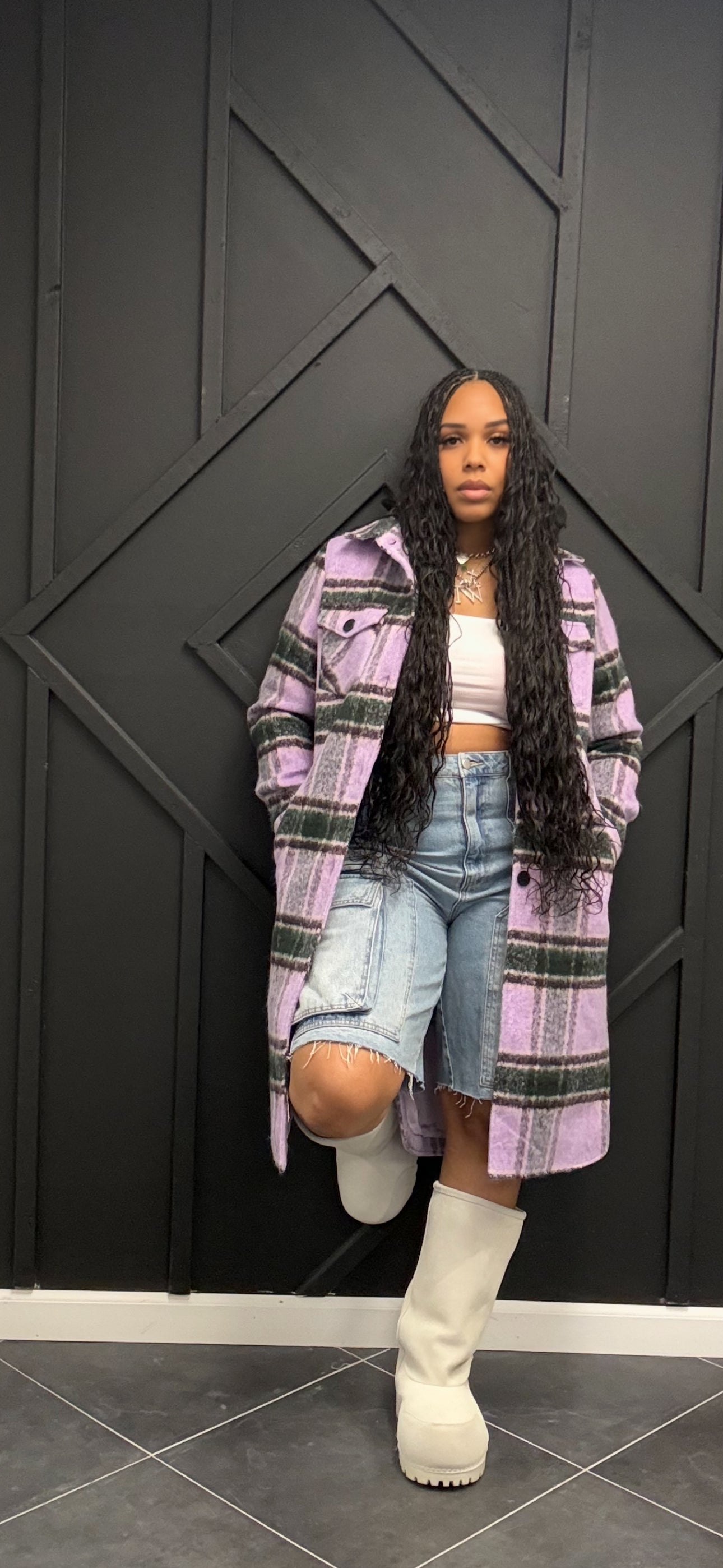 Lavender Hoodie Shacket