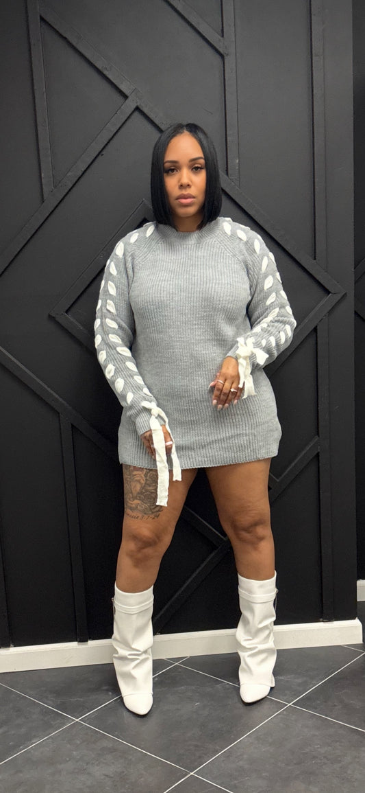 Ribbon Sleeve Sweater