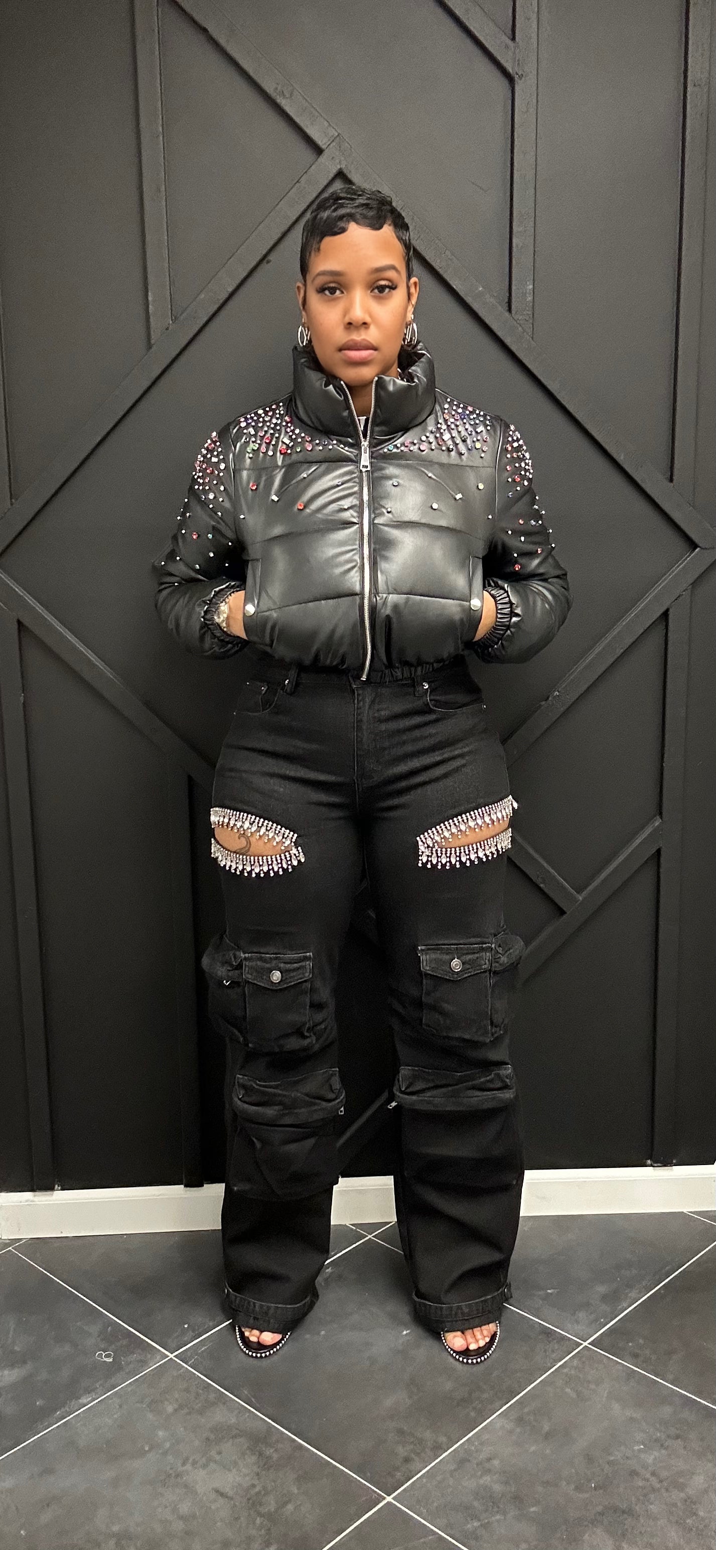 Rhinestone Bomber Jacket